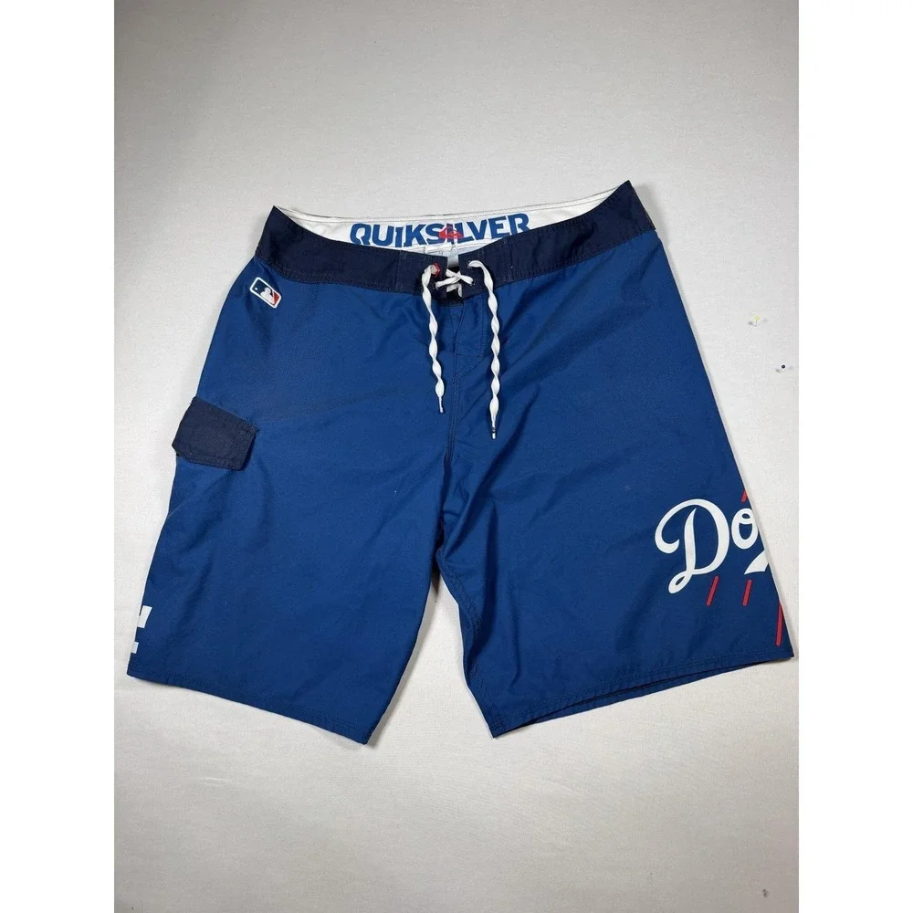 Los Angeles Dodgers Shorts Swim Trunks Mens 38 Blue MLB Baseball Quiksilver